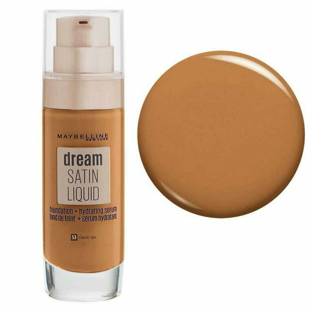 2x Maybelline Dream Satin Liquid Foundation / Hydrating Serum - 53 Classic Tan