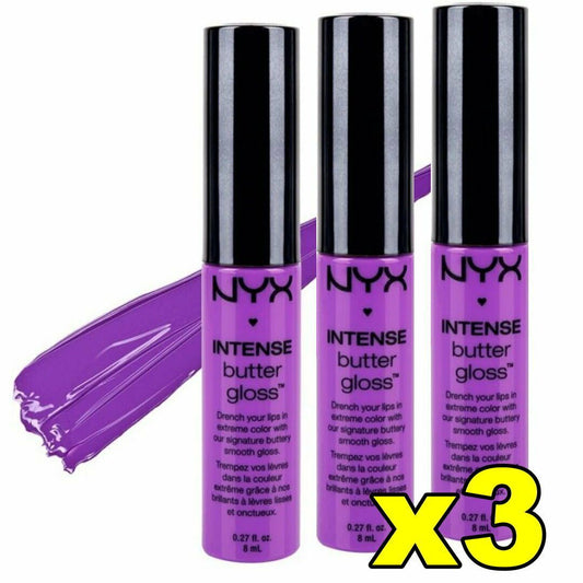 3 x NYX Intense Butter Gloss Lipgloss 8ml BERRY STRUDEL