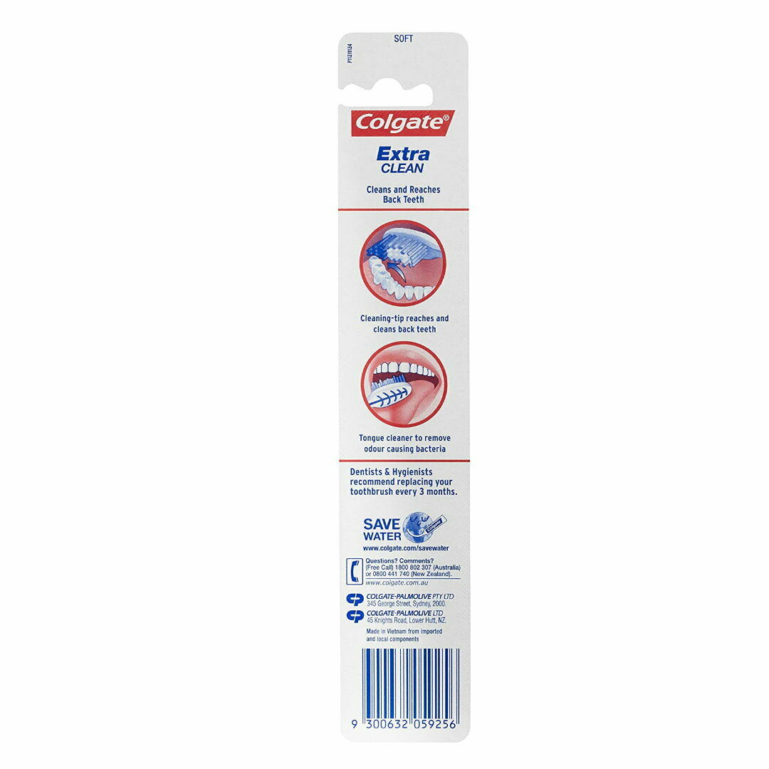 12 x COLGATE Extra Clean Toothbrush SOFT BRISTLE Reaches Back Teeth