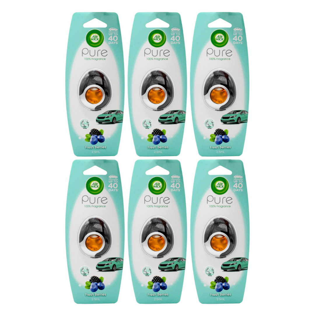 6 x Air Wick Pure Membrane Car Air Freshener 2.5mL Fresh Berries