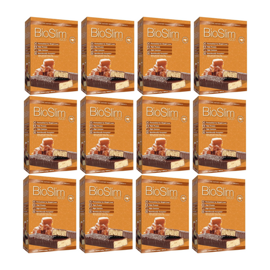 12 x Bioslim VLCD Caramel Crunch Bars 5 x 60g