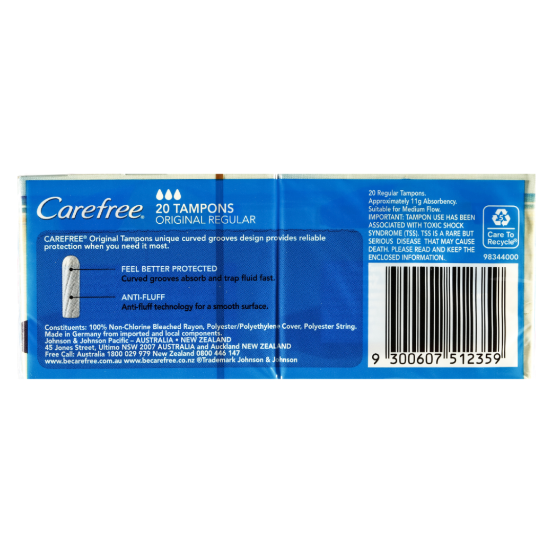 Carefree Original Tampons Regular 20 pack