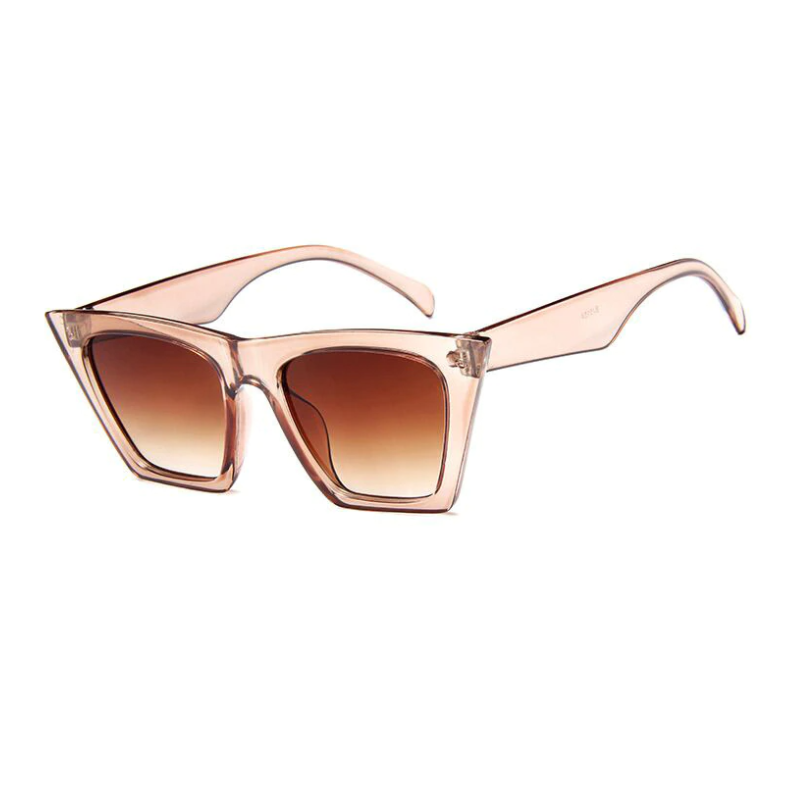 Rosy Lane Cat Eye Bold Frame Sunglasses - Champagne