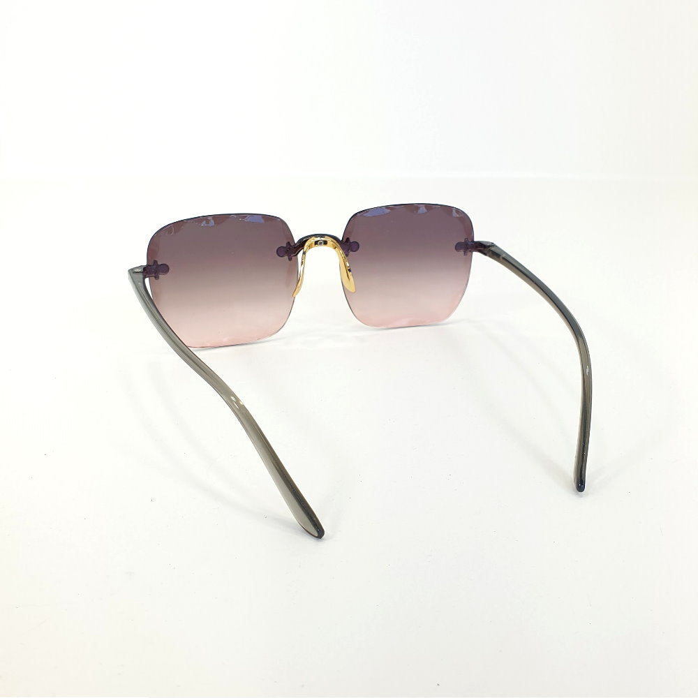 Rosy Lane Classic Vintage Square Sunglasses Grey Pink