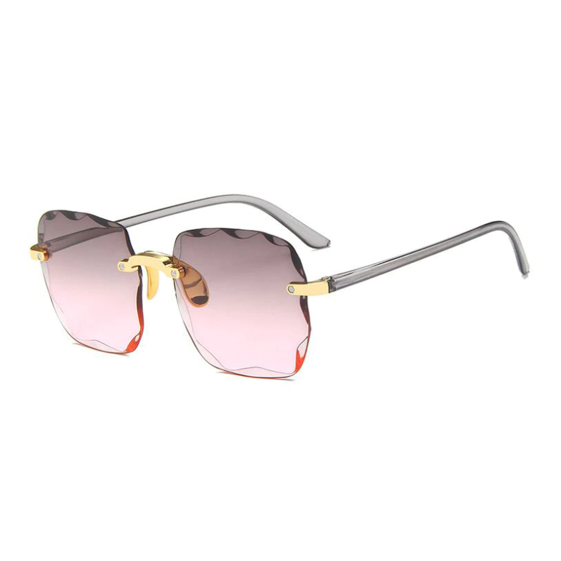 Rosy Lane Classic Vintage Square Sunglasses Grey Pink