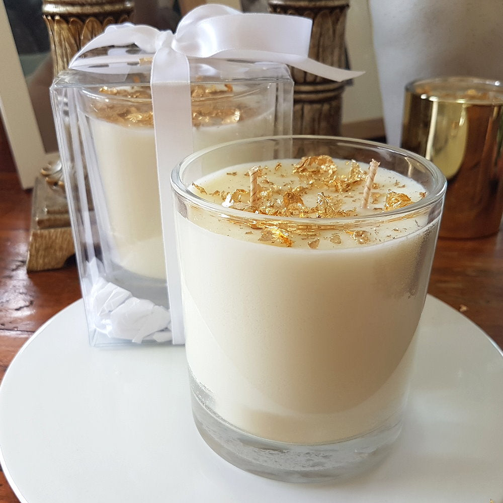 Rosy Gold Double Scented Candles XL Clear Coconut Pineapple & Vanilla - Makeup Warehouse Australia