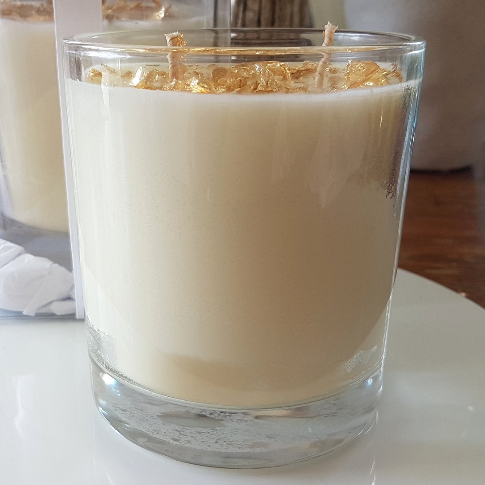 Rosy Gold Double Scented Candles XL Clear Coconut Pineapple & Vanilla - Makeup Warehouse Australia