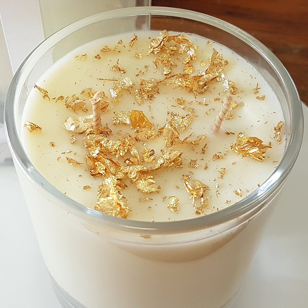 Rosy Gold Deluxe Double Scented Candles XL Clear Mandarin & Berries - Makeup Warehouse Australia