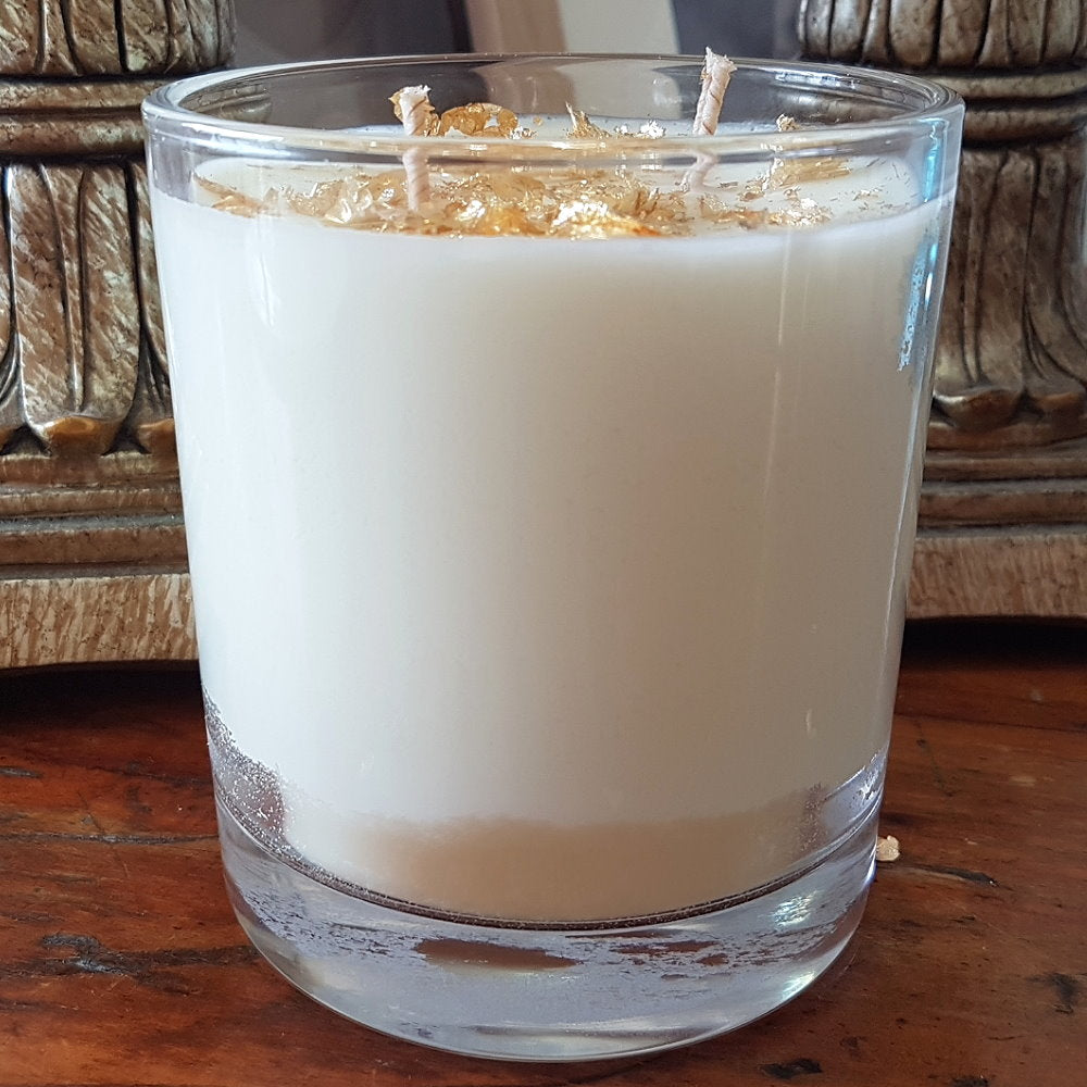 Rosy Gold Deluxe Double Scented Candles XL Clear Vanilla Bean - Makeup Warehouse Australia