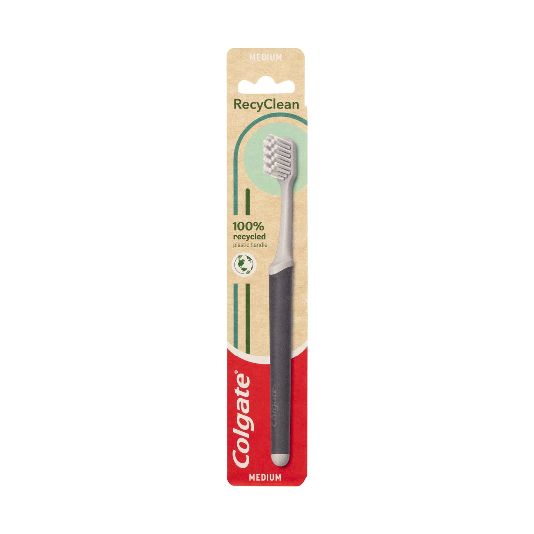 Colgate Recyclean Toothbrush 100% Recycled Plastic Handle Medium 1 Pack