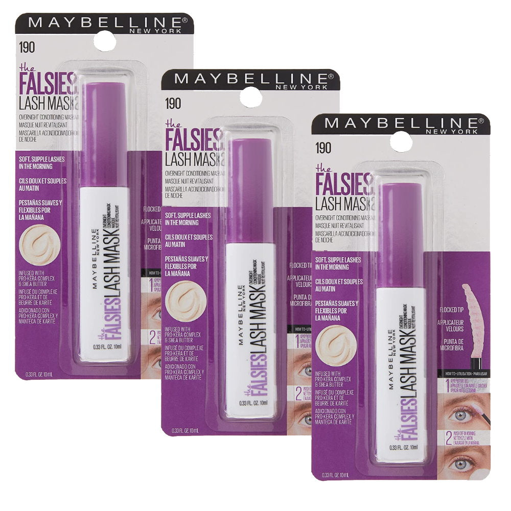 3pk Maybelline the Falsies Lash Mask Overnight Conditioning Mask 190 - Makeup Warehouse Australia 