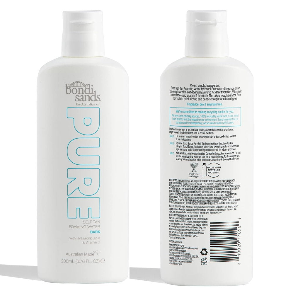 Bondi Sands Pure Self Tan Foaming Water Dark 200mL