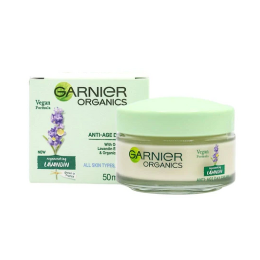 6 x Garnier Organics Lavandin Anti Age Day Cream All Skin Types Moisturiser 50mL