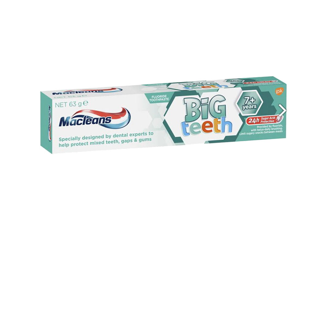 12 x Macleans Toothpaste Kids Big Teeth for Children 7+ Years Old - Mint 63g