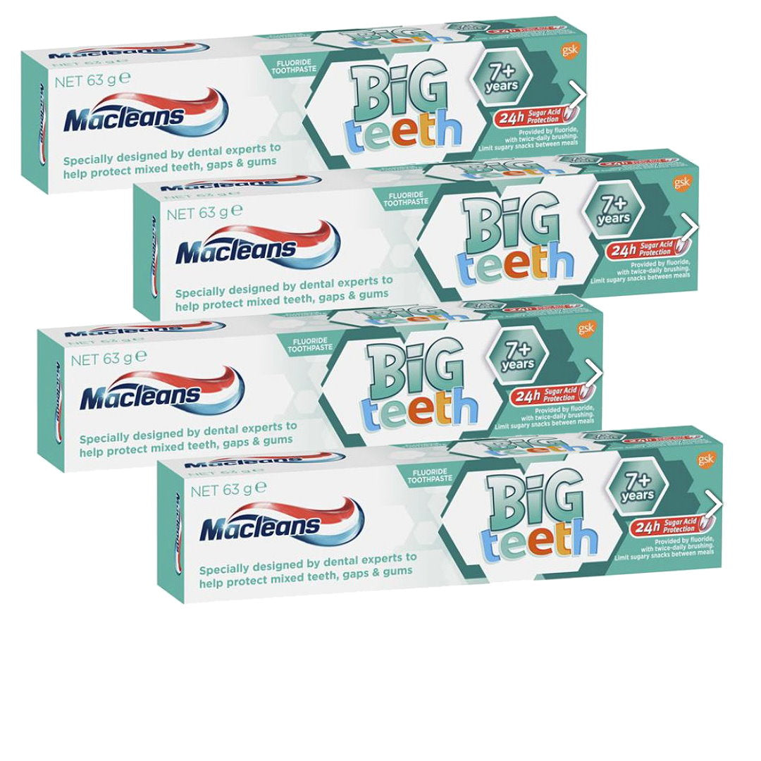 12 x Macleans Toothpaste Kids Big Teeth for Children 7+ Years Old - Mint 63g