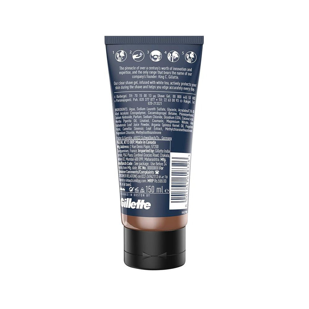 3 x King C Gillette Transparent Shave Gel 150ml