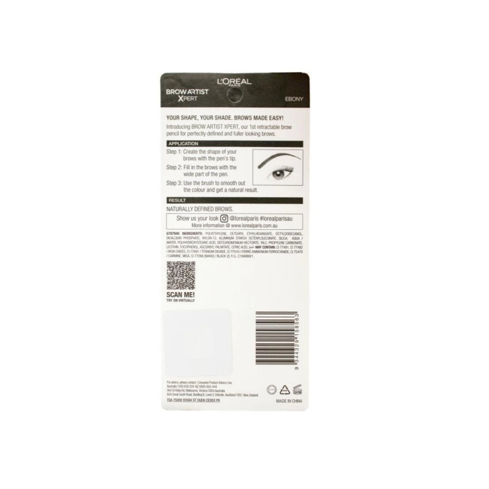 2x LOreal Brow Artist Xpert 3g Ebony - Eye Brow