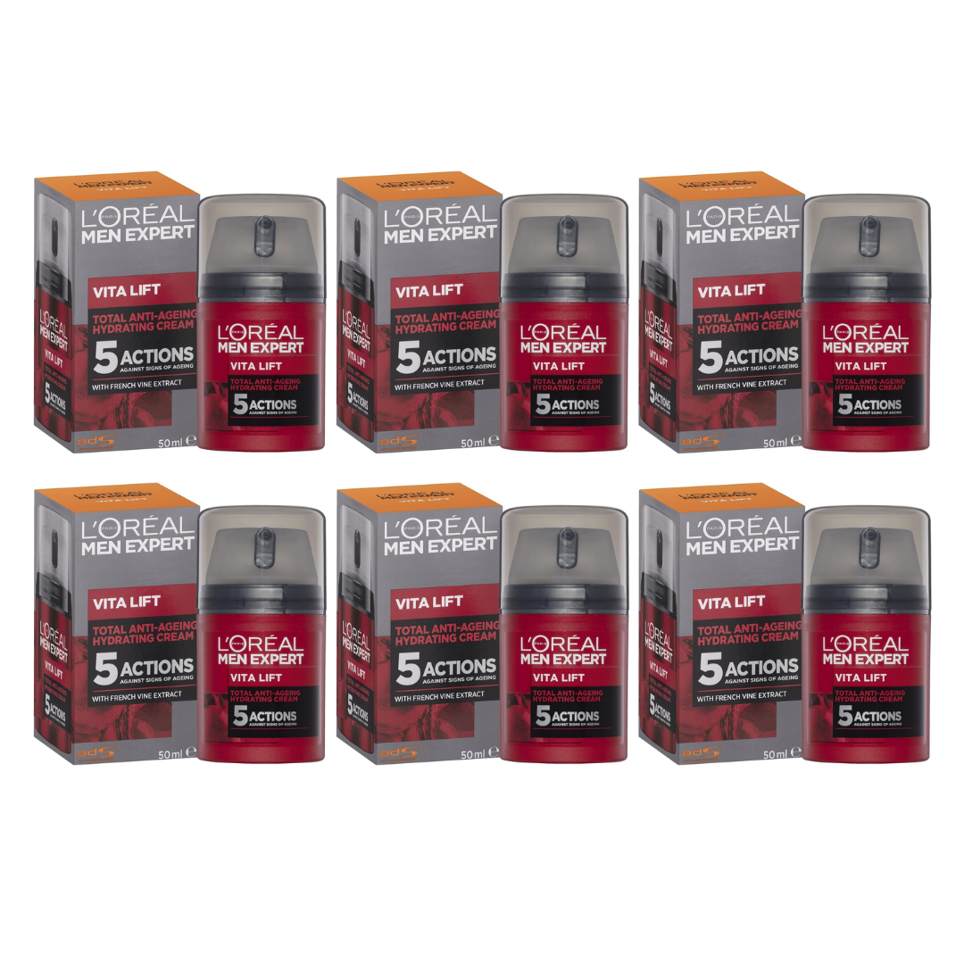 6pk LOreal Men Expert Vita Lift 5 Actions with French Vine Extract 50mL - Shop Online and Buy Now