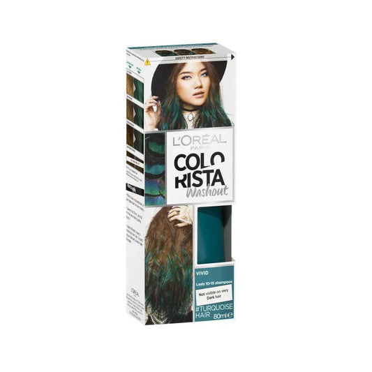 3 x LOreal Paris Colorista Semi-Permanent Hair Colour Washout - Turquoise