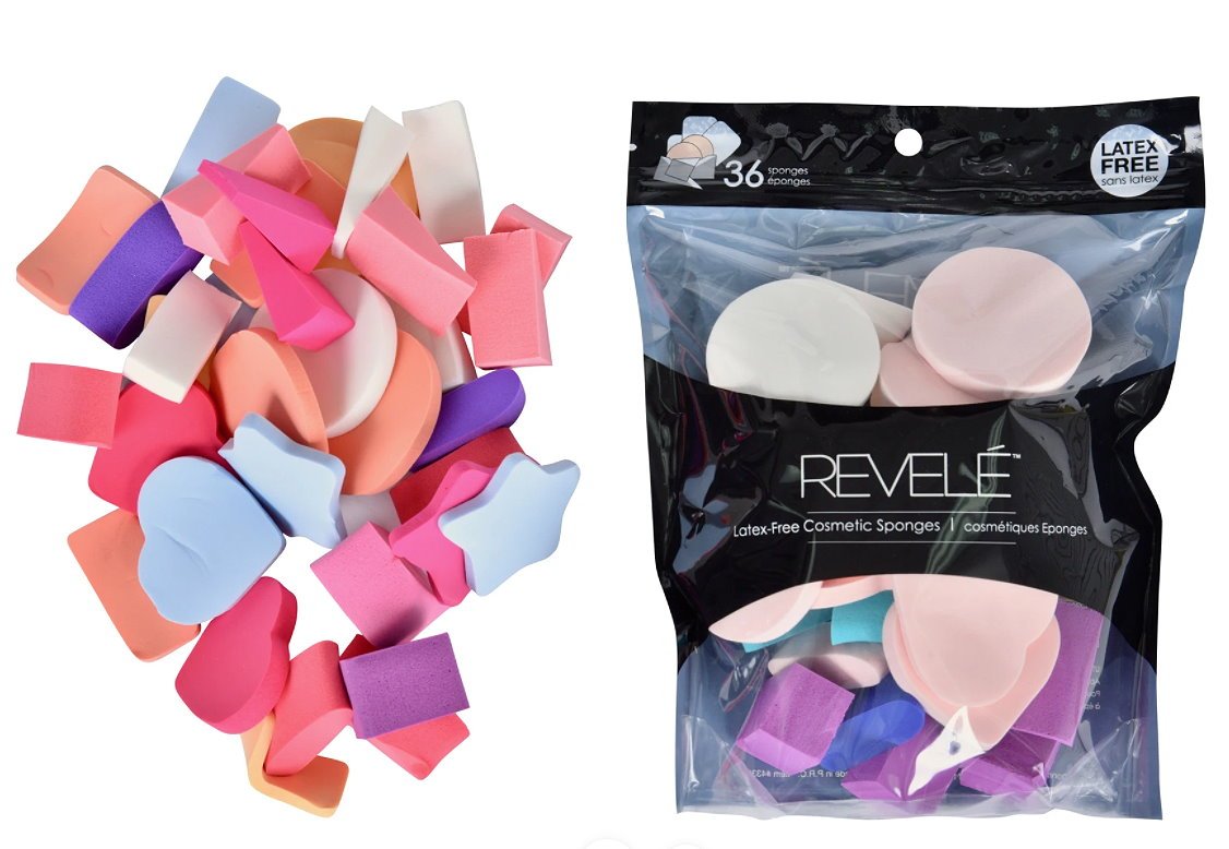 REVELE 36 Pcs Latex FREE Makeup Sponges for Foundation Cream and Powder