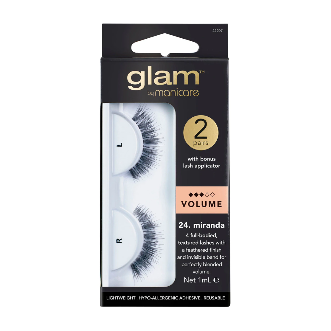 3 x Manicare Glam Lash Volume Mink Effect 24. Miranda