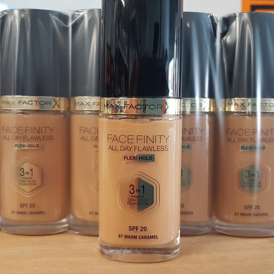 Max Factor Face Finity All Day Flawless 3 in 1 Foundation 87 Warm Caramel 30mL