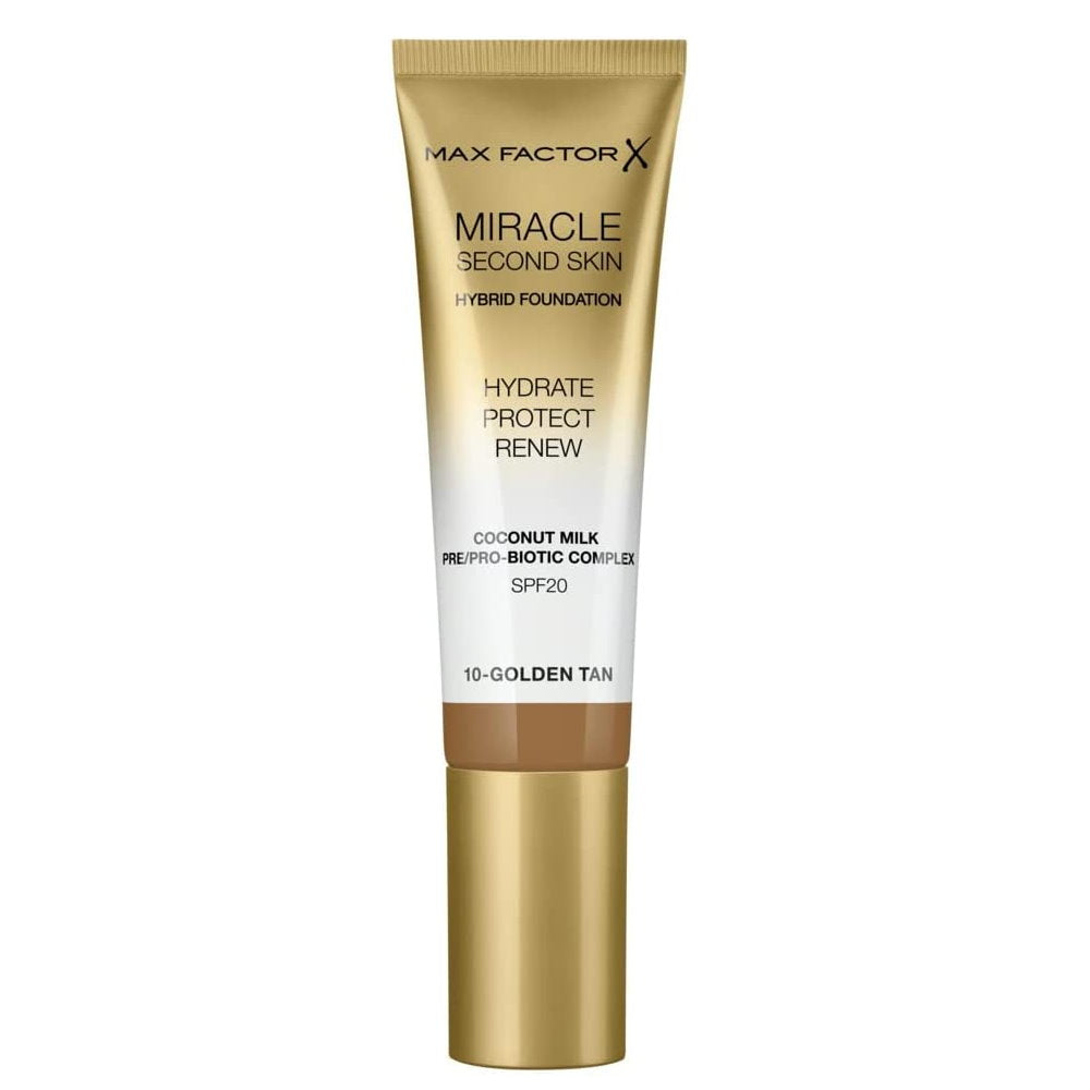 Max Factor Miracle Second Skin Hybrid Foundation SPF20 30mL - 10 Golden Tan