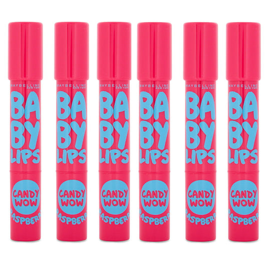 Shop Online Makeup Warehouse - 6 x Maybelline Baby Lips CANDY WOW Lip Crayon Raspberry - Pink Red Lipstick 