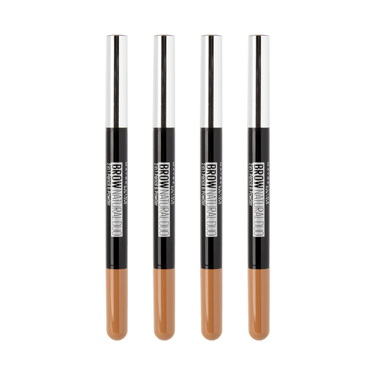 4 x Maybelline Brow Natural Duo Define & Fill Duo Light Brown (Carded)