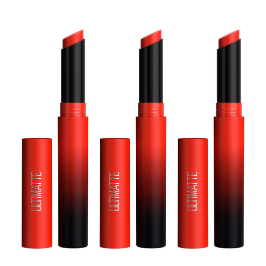 3 x Maybelline Color Sensational Ultimate Matte Lipstick 299 More Scarlett