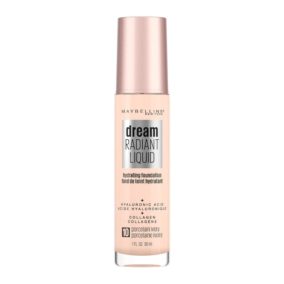2 x Maybelline Dream Radiant Liquid Foundation 30ml 10 Porcelain Ivory