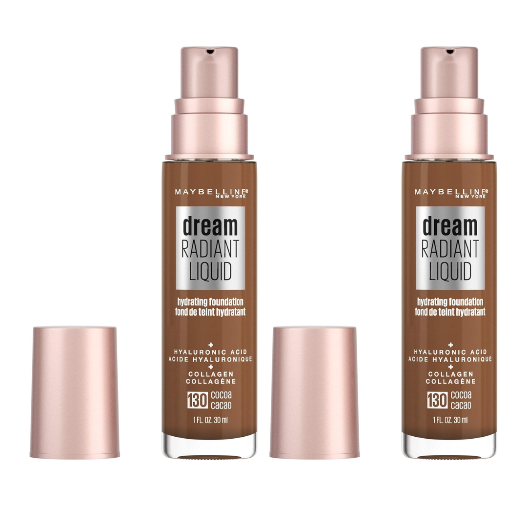 2 x Maybelline Dream Radiant Liquid Foundation 30ml 130 Cocoa