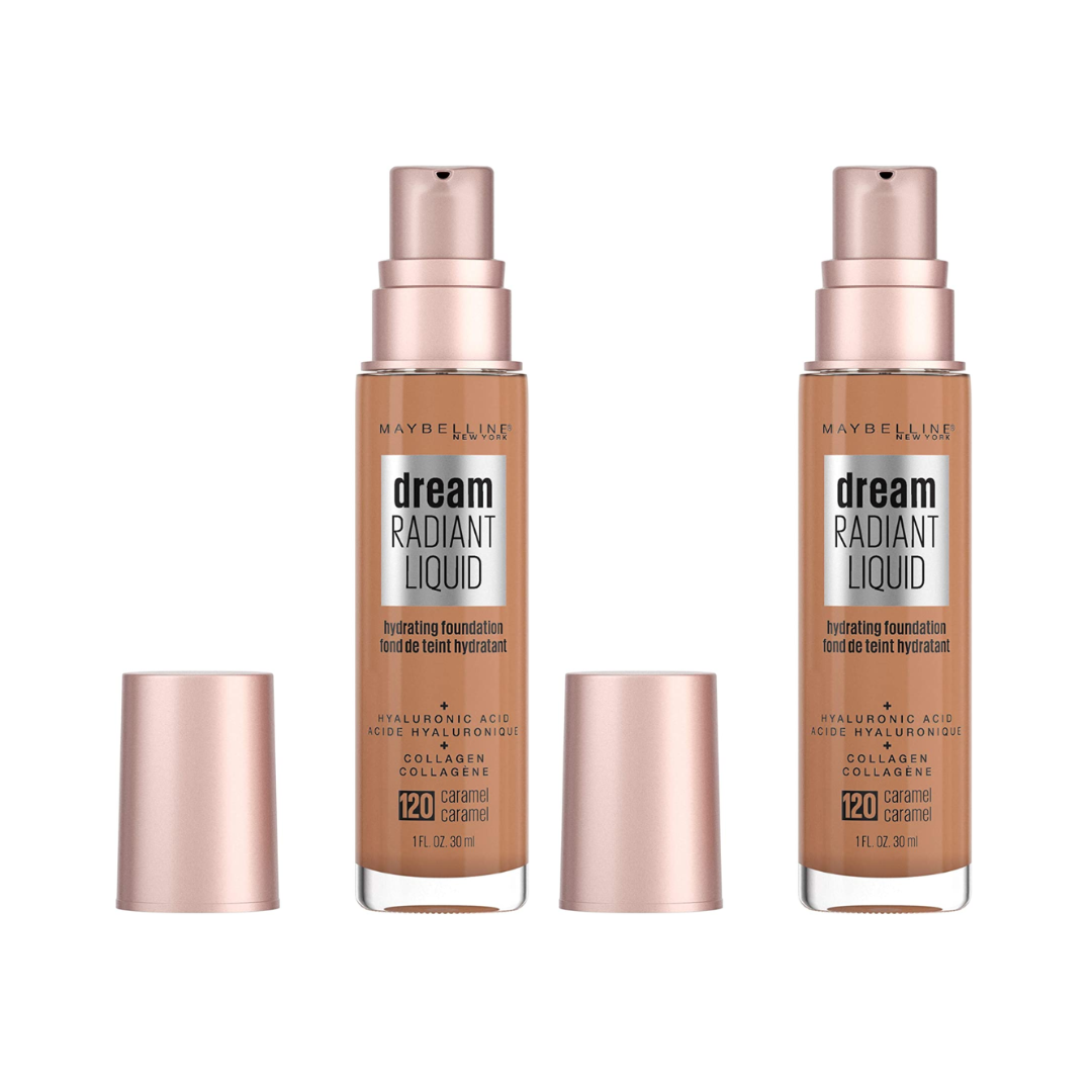 2 x Maybelline Dream Radiant Liquid Hydrating Foundation with Hyaluronic Acid 120 Caramel