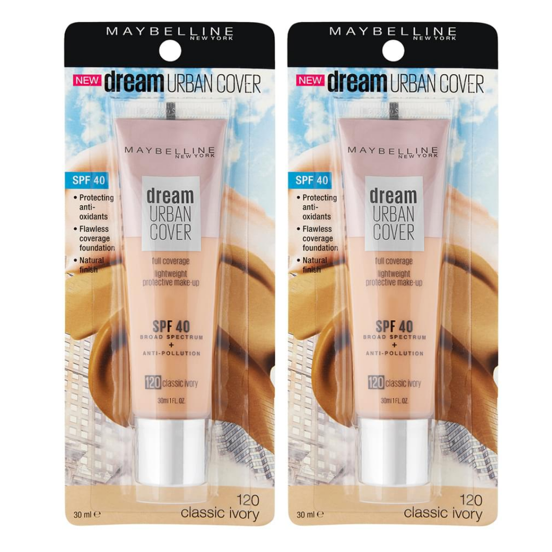 2 for 1 - Maybelline Dream Urban Cover Full Coverage Foundation 120 Classic Ivory