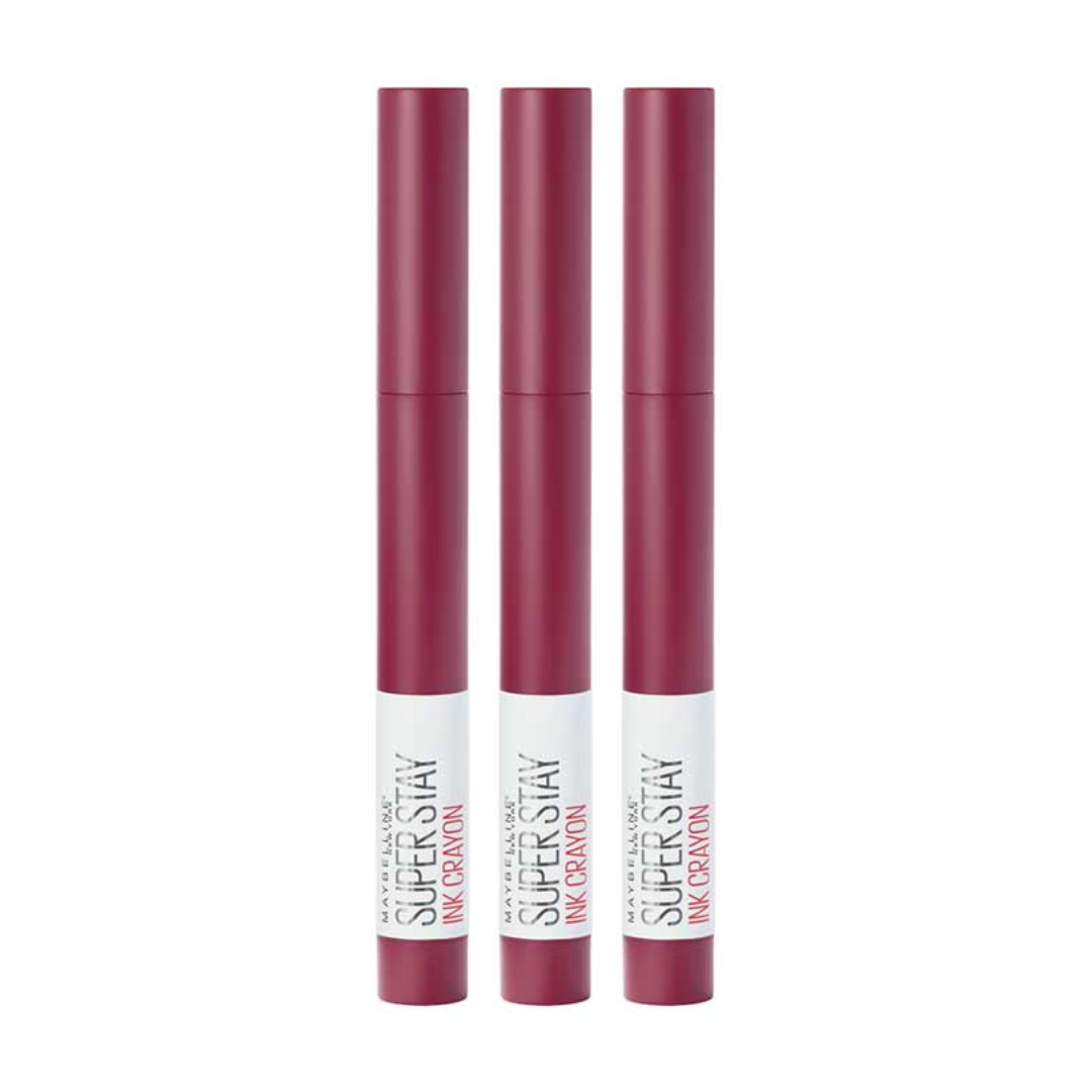 3 x Maybelline Superstay Ink Crayon Lip Crayon 60 Accept A Dare