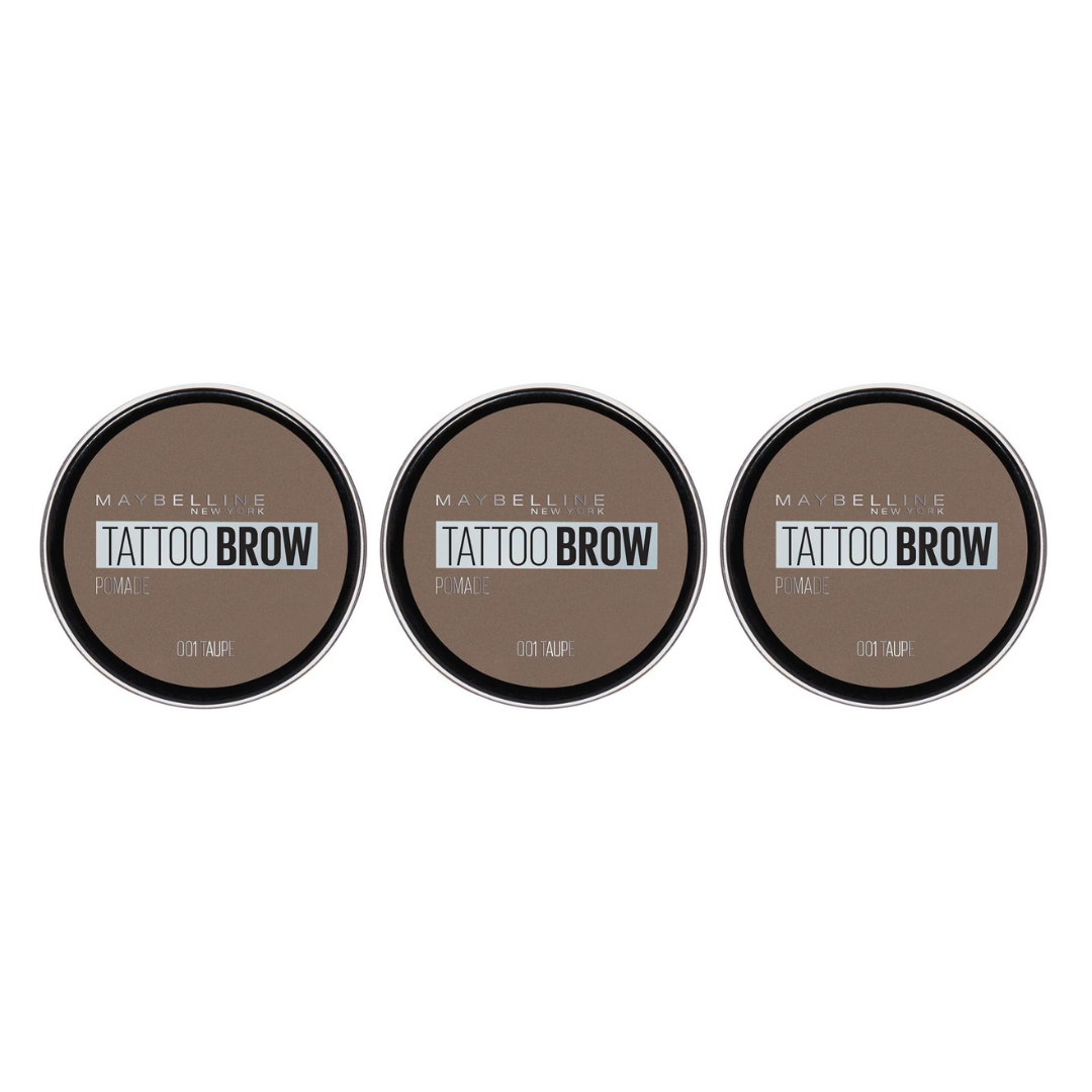 3 x Maybelline Tattoo Brow Pomade 01 Taupe