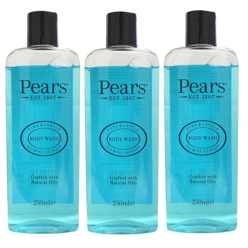 3x Pears Body Wash Soap Free Pure & Gentle Shower Gel Mini Extract 250mL