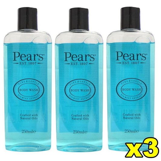 3x Pears Body Wash Soap Free Pure & Gentle Shower Gel Mini Extract 250mL