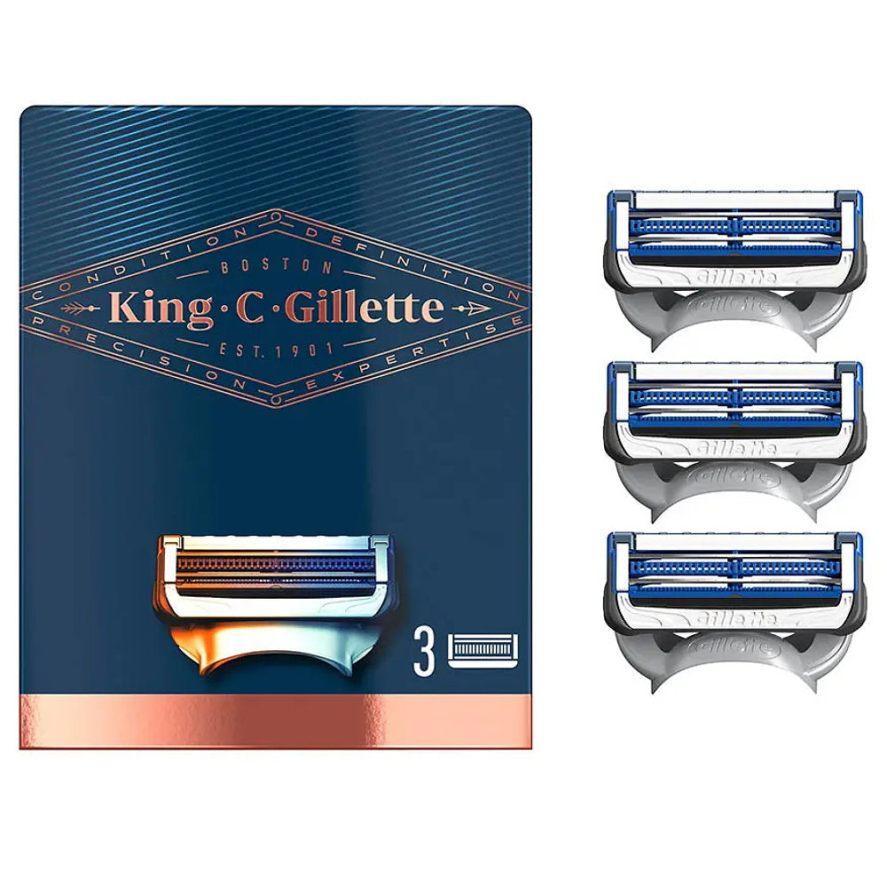 King C Gillette pk3 Neck Razor Blades - Makeup Warehouse Australia
