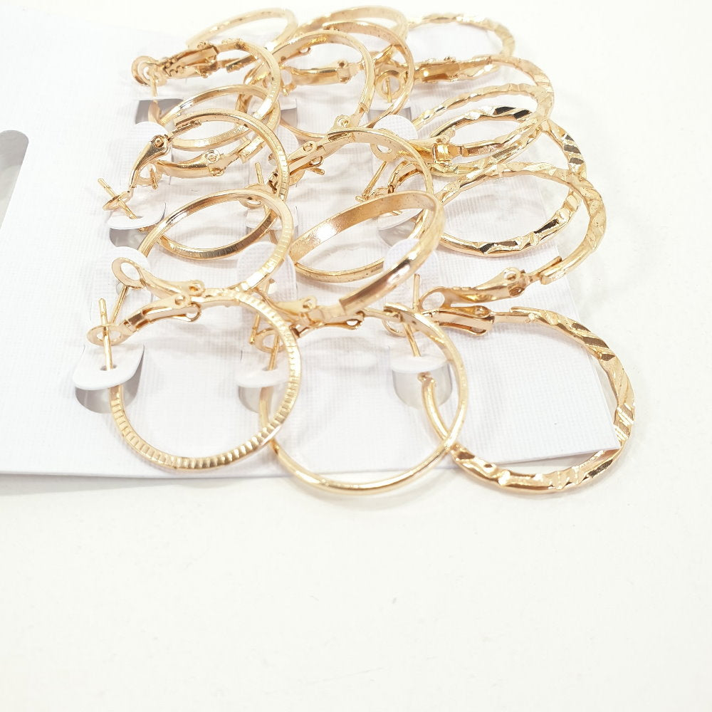 Rosy Lane 9 Pairs Hoop Earrings - Gold