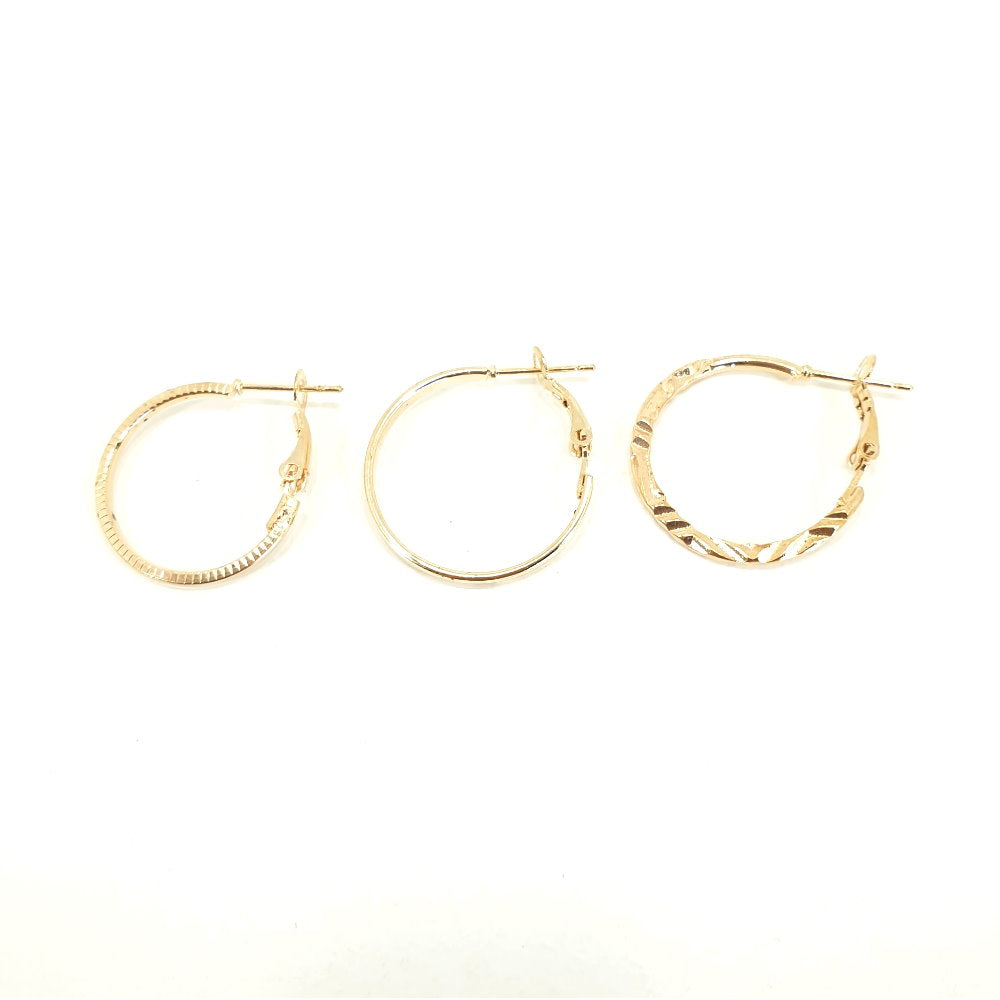 Rosy Lane 9 Pairs Hoop Earrings - Gold