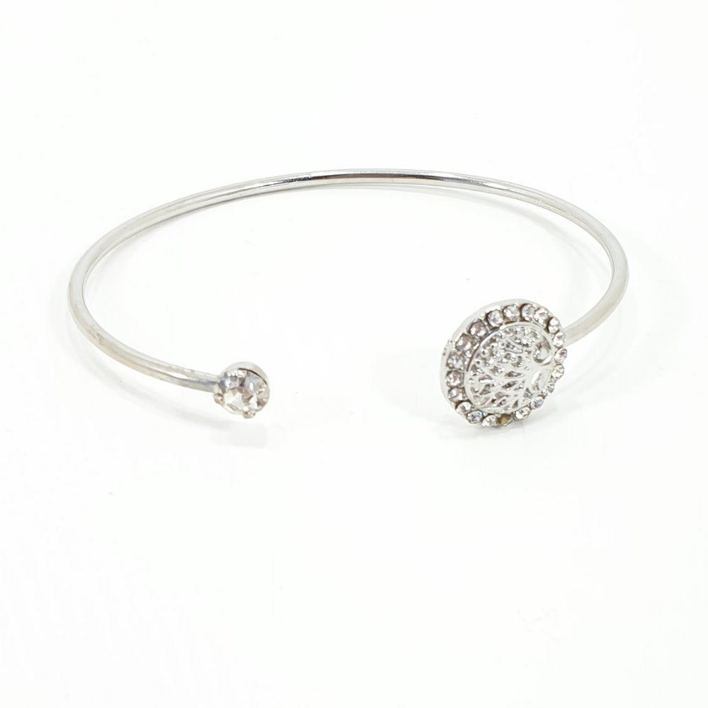 Rosy Lane Tree of Life Bangle - Silver