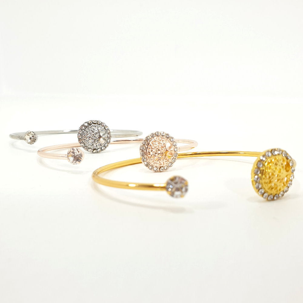 Rosy Lane Tree of Life Bangle - Gold