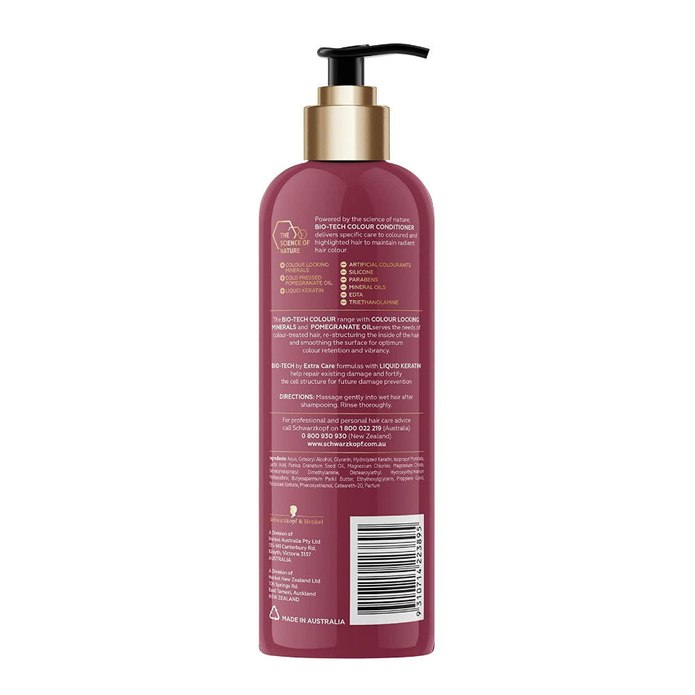 4 x Schwarzkopf Extra Care BioTech Conditioner Colour + Colour Locking Minerals Pomegrante Oil 500ml