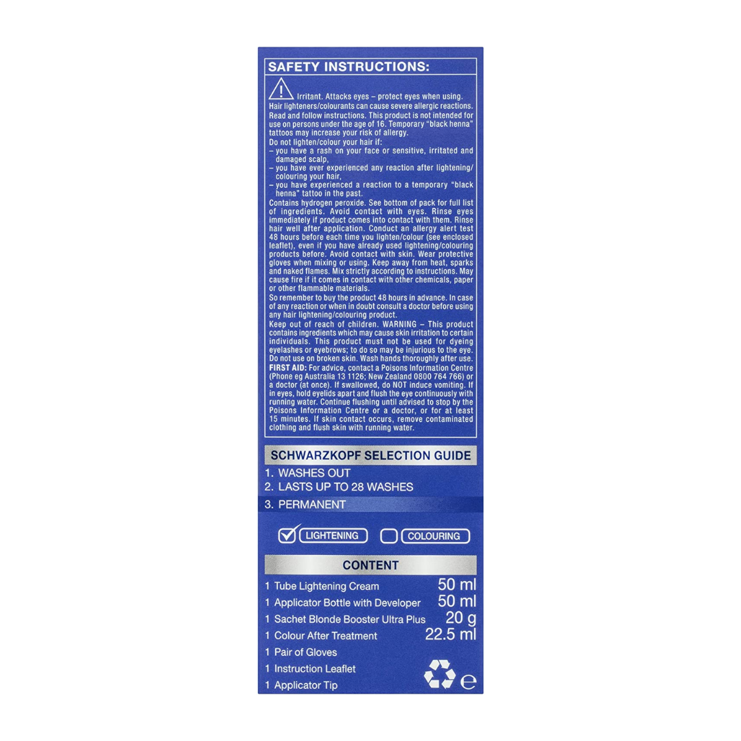 6 x Schwarzkopf Nordic Blonde Hair Colour L1+ Extreme Lightener - up to 8 levels of lift