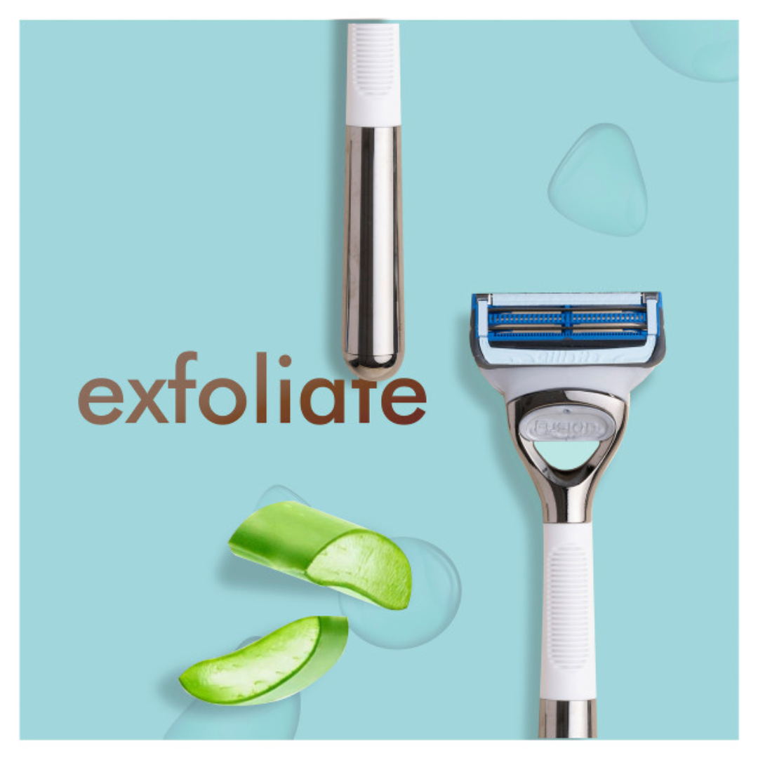 Skin by Gillette Razor Exfoliating + 2 Blade Refills