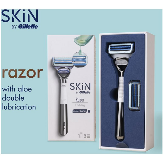 Skin by Gillette Razor Exfoliating + 2 Blade Refills