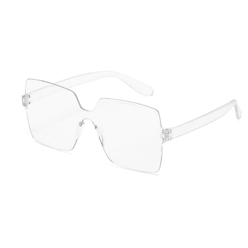 Rosy Lane Square Rimless Jelly Sunglasses - Clear