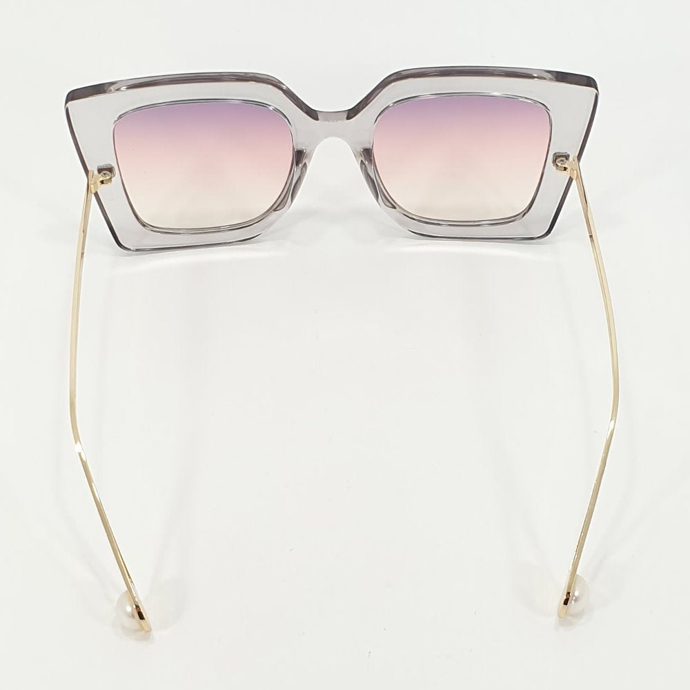 Rosy Lane Vintage Oversized Cat Eye Sunglasses Clear - Pink Purple Gradient