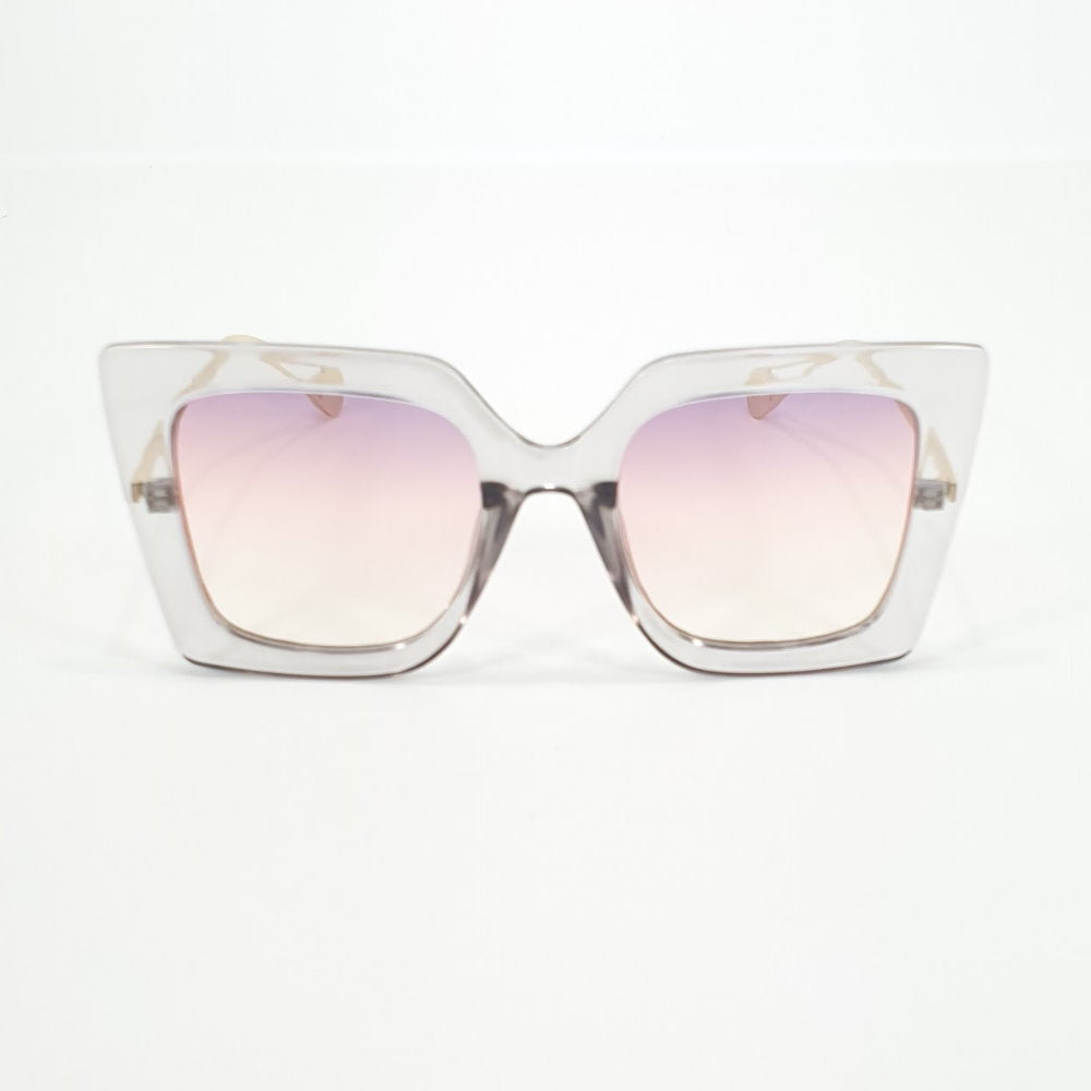 Rosy Lane Vintage Oversized Cat Eye Sunglasses Clear - Pink Purple Gradient